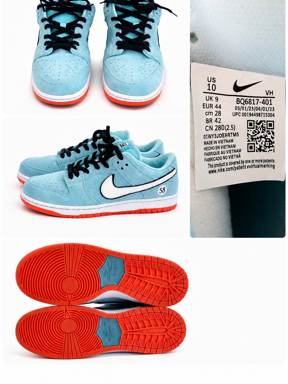 Nike SB Dunk Low Light Blue with Orange Outsole